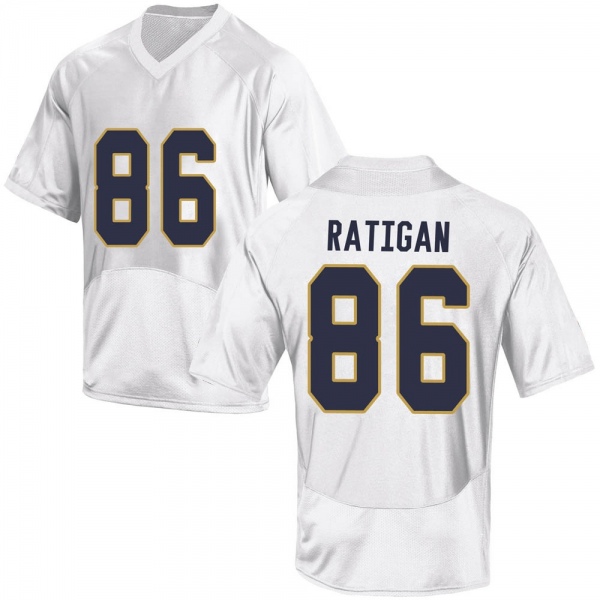 Conor Ratigan Notre Dame Fighting Irish NCAA Men's #86 White Replica College Stitched Football Jersey FAG2855WP